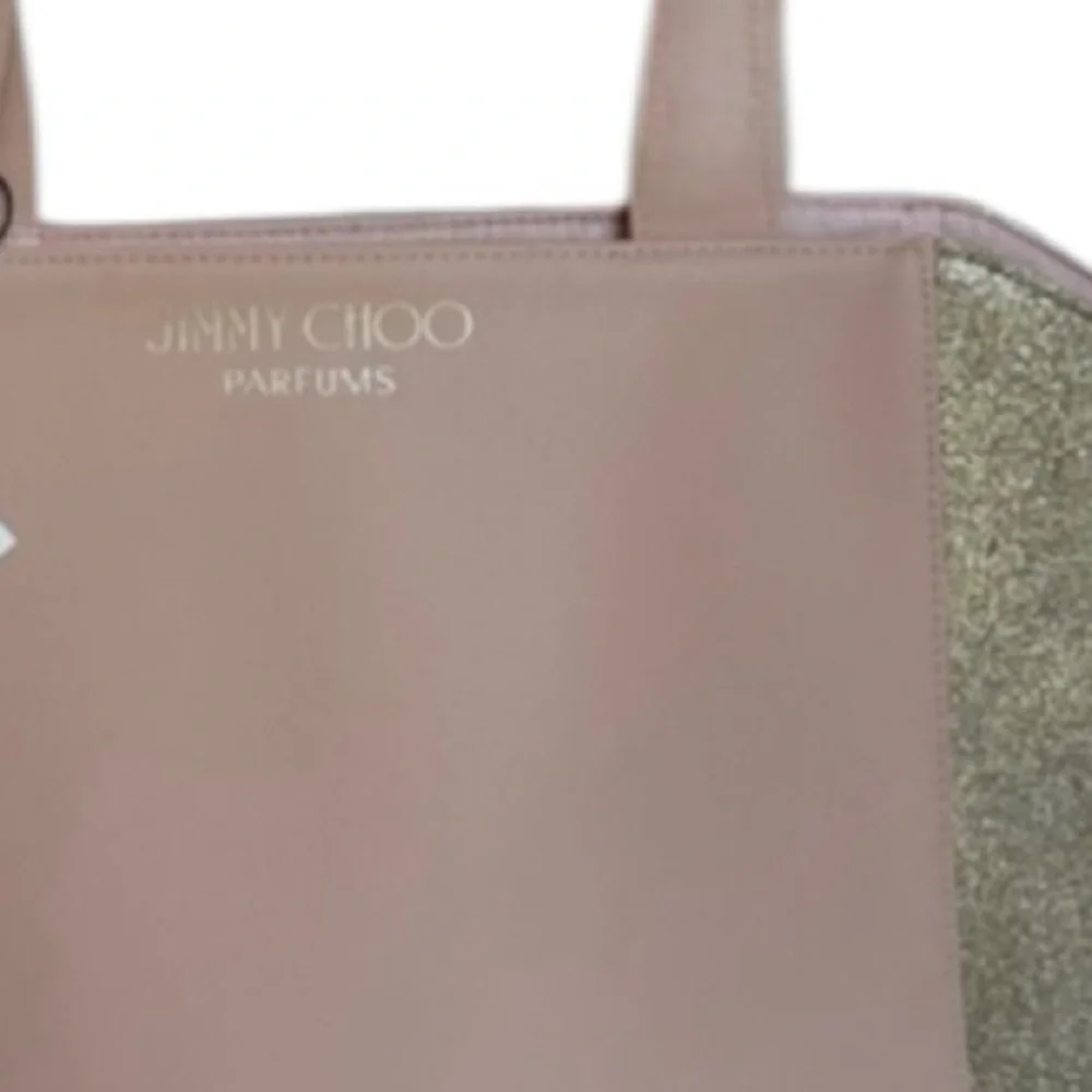 Jimmy Choo Parfums Pink Sparkle Gold Tote Bag Trending Luxe Aprox 18”x12”x4 1/2”